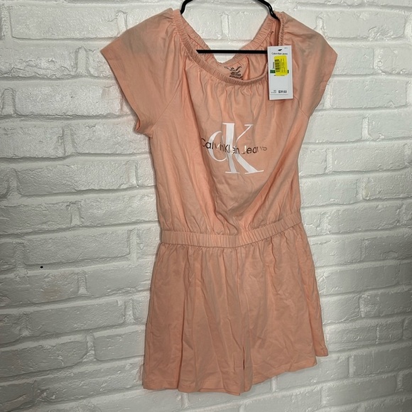 Calvin Klein Jeans Other - NWT Calvin Klein Jeans Peach Romper Women’s Large 12/14 Summer Shorts Jumpsuit